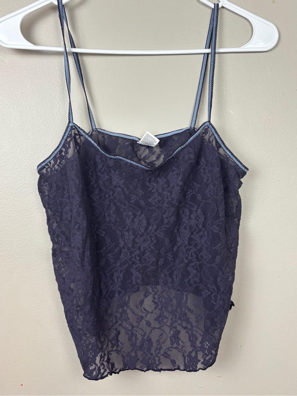 DKNY Navy Lace Slip Camisole with Delicate Straps